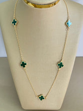 Colar Trevo Verde com Toque de Turquesa