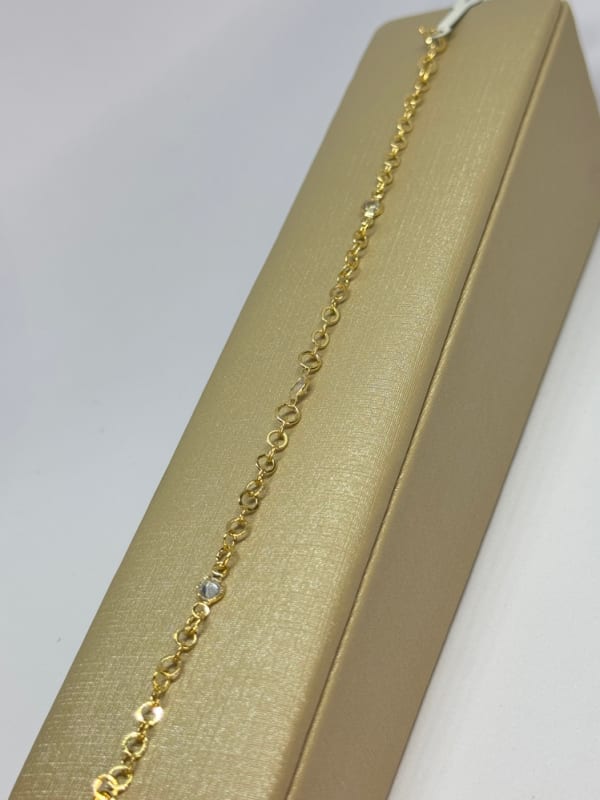 Pulseira Elo Português com Microzircônias