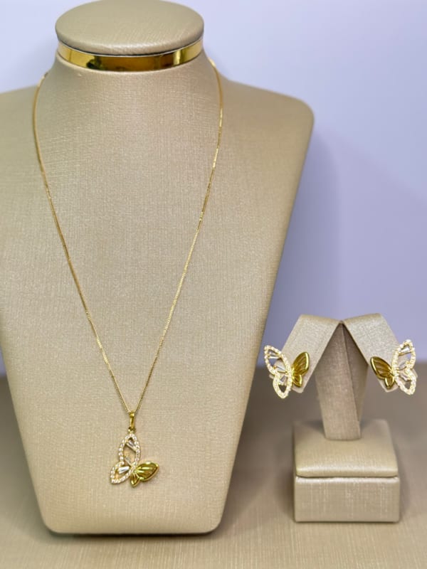 Conjunto Borboleta Elegance com Zircônias
