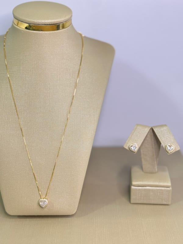 Conjunto Coração com Zircônia