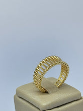Anel Dourado Trançado Estilo Elos