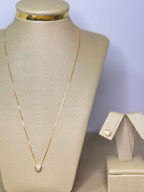 Conjunto Coração Delicado com Zircônias