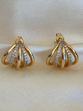 Brinco Leque Dourado com Zircônias