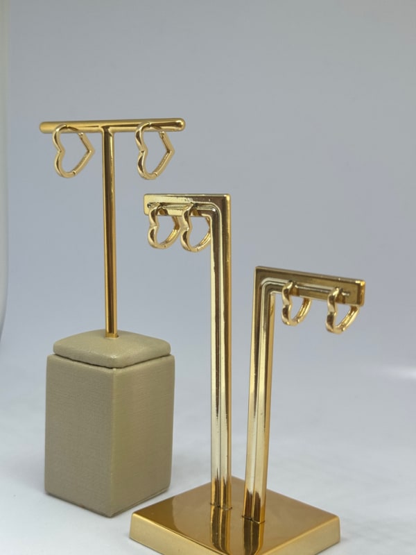 Trio de Argolas Coração Vazado