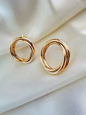 Brinco Círculo Entrelaçado Dourado